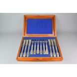 Box of Silver Plated Fish Knives and Forks