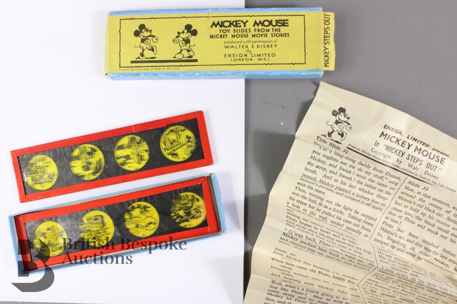 Nine Sets of Toy Slides from the Mickey Mouse Movie Stories in Original Boxes c1930/32 - Image 6 of 13