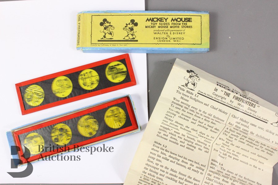 Nine Sets of Toy Slides from the Mickey Mouse Movie Stories in Original Boxes c1930/32 - Image 11 of 13