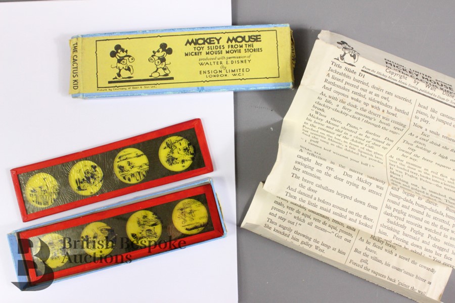 Nine Sets of Toy Slides from the Mickey Mouse Movie Stories in Original Boxes c1930/32 - Image 5 of 13