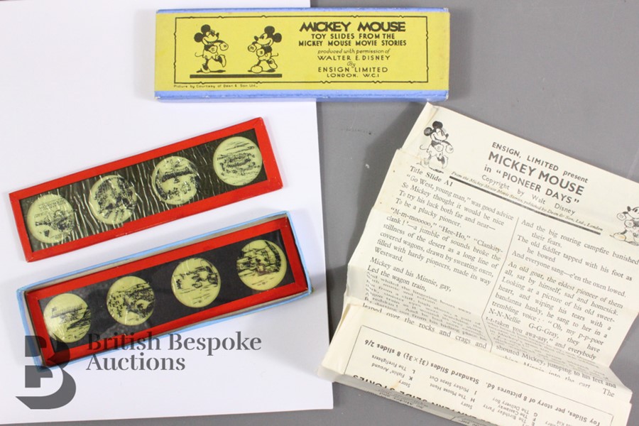 Nine Sets of Toy Slides from the Mickey Mouse Movie Stories in Original Boxes c1930/32 - Image 7 of 13
