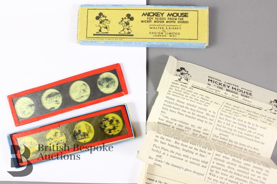 Nine Sets of Toy Slides from the Mickey Mouse Movie Stories in Original Boxes c1930/32 - Image 8 of 13