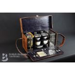 J.C Vickery Four Person Leather Cased Picnic Set