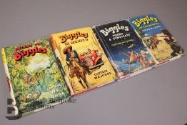 Four Captain W Johns Biggles First Edition with Dust Jackets