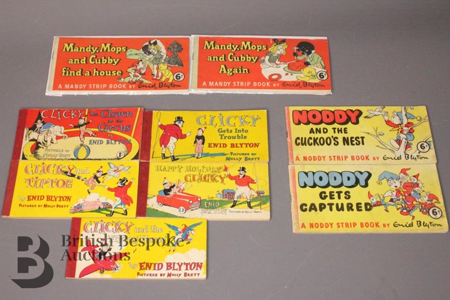 Five Enid Blyton Clicky Strip Books and Four Other Strip Books