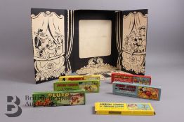 Six Walt Disney Coloured Lantern Slide Sets in Original Boxes with Mickey's Cinema Display