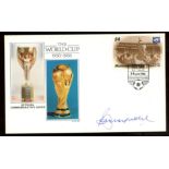 Football: Bobby Moore autographed Tuvalu 1986 World Cup FDC. Unaddressed, fine.