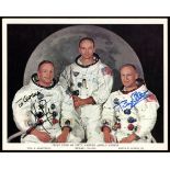 Space: Superb NASA colour photo of the Apollo 11 crew signed by Neil Armstrong,