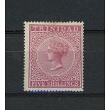 1869 5/- Mint, some toning & soiling.