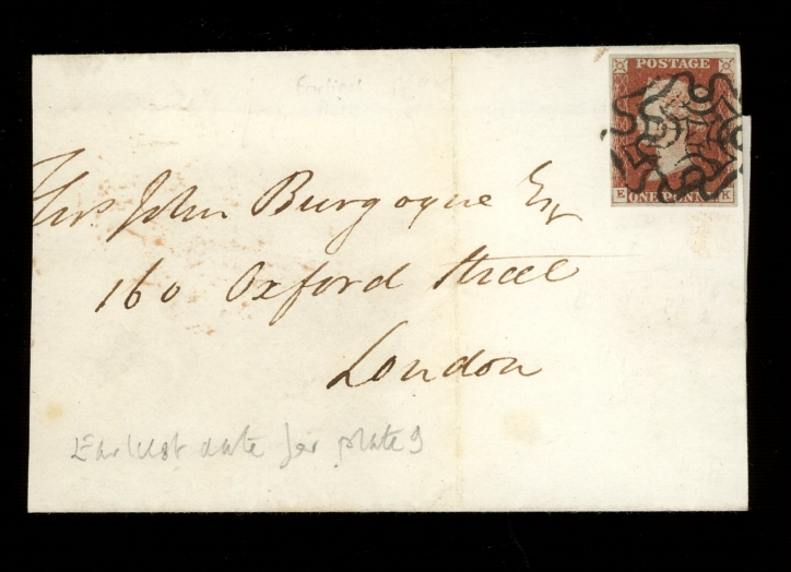 1841 (Apr 29) large part cover from Bedford to London, franked by 1841 1d red-brown plate 9, E-K, - Bild 2 aus 2