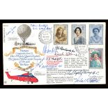 1990 Queen Mother RFDC Official FDC signed by 10 holders of the George Cross. Printed address, fine.