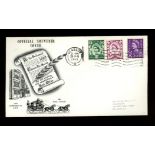 1963 Scotland 3d-1/3d Phosphor illustrated FDC with Glasgow wavy line cancel. Printed address, fine.