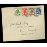 1929 PUC low values plain FDC with Malmesbury, Swindon CDS.