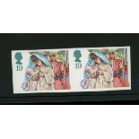 1994 Christmas 19p Imperforate horizontal pair U/M, fine.