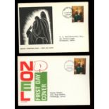 1967 Christmas 4d County Covers Noel unusual illustration FDC (3) & another black unusual