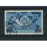 1950 100r on 40p blue F/U, fine.