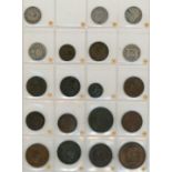 Mixed coins & tokens on 2 album pages (30)
