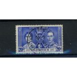 1937 Coronation 20c with "Line by Sceptre" flaw F/U, fine.