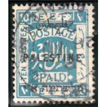 1922 wmk Mult Script CA, perf 15 x 14, 10p light blue with "E.F.F." for "E.E.F.