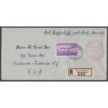 Zeppelins: 1936 cover sent by Luftschiff Hindenburg on First Flight from Liechtenstein to North