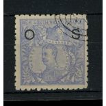 Officials: 1889 20/- cobalt-blue F/U, tiny red mark at base, otherwise fine.