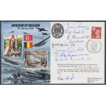 1990 50th Anniversary of Invasion of Belgium cover signed by 10 holders of the Victoria Cross.