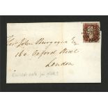 1841 (Apr 29) large part cover from Bedford to London, franked by 1841 1d red-brown plate 9, E-K,