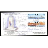 St Helena 1995 50th Anniv of End of World War II FDC signed by 13 Battle of Britain participants
