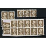 £5 brown x 19 F/U copies all with upwards perf shift.