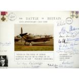 1990 Gallantry Battle of Britain 50th Anniversary large FDC signed by 22 Battle of Britain