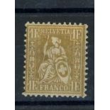 1862 1f gold U/M, fine.