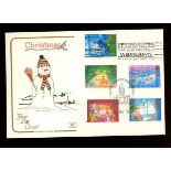1987 Christmas Cotswold FDC with Nottingham slogan "Christmas Shopping is Fun in Nottingham".