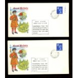 1972-73 Scotland 3p Gum Arabic (2) & Wales 3p Gum Arabic on Stuart FDCs with Marshfield Chippenham