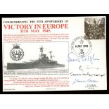 1985 VE Day Royal Navy cover signed by James Callaghan, Roy Jenkins, James Molyneaux & Enoch Powell.