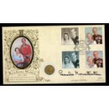 1879 Gold Sovereign encapsulated in 1997 Royal Wedding Benham coin FDC signed by Lady Pamela