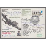 The Dambusters: 1970 Dambusters RAF Museum cover signed by 9 members of 617 Squadron who