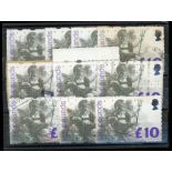 1993 £10 Britannia good to fine used (10)