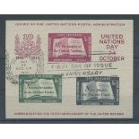 1955 10th Anniversary Min Sheet used with First day H/S, fine.