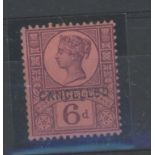 1887-92 6d purple/rose-red overprinted "CANCELLED" Mint, fine.