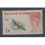 Falkland Islands 1960 1d with "Weak entry" var. Mint, fine.