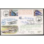 1988 Transport (2 values) RFDC Official FDC signed by 7 Battle of Britain participants.