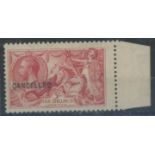 1918-19 Bradbury 5/- rose-red overprinted "CANCELLED" Mint, fine.