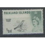 Falkland Islands 1960 ½d with "Weak entry" var. Mint, fine.