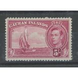 1938 5/- carmine-lake U/M, fine.