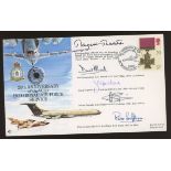 Margaret Thatcher & 4 RAF Commanding Officers autographed on 1991 Anniversary of the VC10 cover.