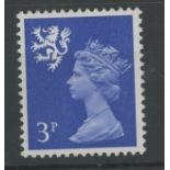 Scotland 3p OCP/PVA Missing Phosphor U/M, fine.