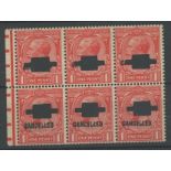 1924-26 wmk Block Cypher 1d booklet pane wmk inverted U/M,