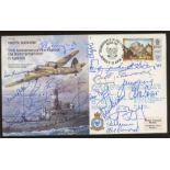 Cricket: Many famous cricketers autographed on 1985 Bristol Blenheim cover incl.