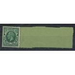 1934-36 ½d green wmk sideways U/M coil join from end of roll.