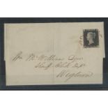 1840 1d black, plate 1b, A-L,